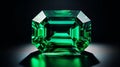 green gemstone isolated on black background generative AI Royalty Free Stock Photo