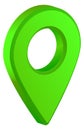 Green geo pin. Map pointer. Destination sign