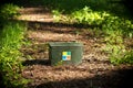 Green Geocaching container Royalty Free Stock Photo