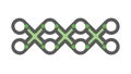 Green Geometric Interlocking Chain Pattern Vector, vector design Generative AI Royalty Free Stock Photo