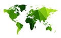 Green geometric shapes blank world map background Royalty Free Stock Photo