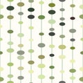 Green geometric vector pattern, seamless repeat, vertical stripes with ovals