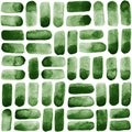 Green geometric watercolor brush strokes background