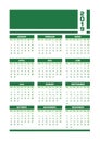 Green 2019 German calendar