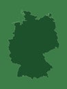 A green Germany map with single border on dark background