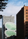 Green giant windows on modern buildings Royalty Free Stock Photo