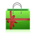 Green gift shopping bag illustration design Royalty Free Stock Photo