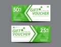 St. Patrick`s Day Gift voucher card, Green Gift Voucher template, coupon design, certificate