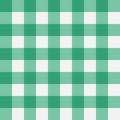 Green Gingham seamless pattern. Perpendicular strips. Texture for - plaid, tablecloths, clothes. Vector illustration.