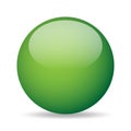 Green glass ball with reflection, vector illustration Royalty Free Stock Photo