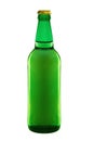 Green glass bottle with lemonade or beer isolated Royalty Free Stock Photo