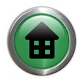Green Glass Button - Home