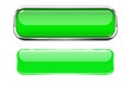 Green glass buttons. Web 3d shiny rectangle icons Royalty Free Stock Photo