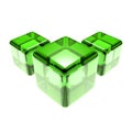 Green glass cubes isolated