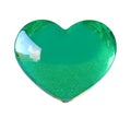 Green Glass Heart - Isolated on White Royalty Free Stock Photo
