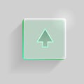 Green glass icon with arrow