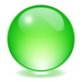 Green glass orb, vector ball illustration Royalty Free Stock Photo