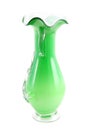 Green glass vase