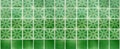 Green glazed tile mosaic banner background Royalty Free Stock Photo