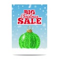 Green glitter christmas ball for christmas sale Royalty Free Stock Photo