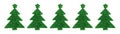 Green glitter Christmas tree stickers on a white background Royalty Free Stock Photo