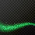 Green glitter comet particle vector light trail