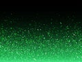 Green glitter particles light splatter background