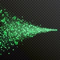 Green glitter vector sparkling particles light Royalty Free Stock Photo