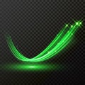 Green glitter wave vector sparkle particles trail Royalty Free Stock Photo