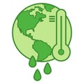 Green Global Warming Icon. Royalty Free Stock Photo