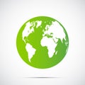 Green globe Beautiful shadow on black background.vector illustration Royalty Free Stock Photo