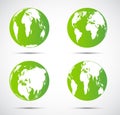Green globe Beautiful shadow on black background.vector illustration Royalty Free Stock Photo