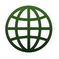 Green Globe Icon with Gradients Depicting the Earth with World Map Imagery, Isolated Royalty Free Stock Photo