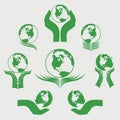 Green Globe Logo Vector Illustration Royalty Free Stock Photo