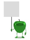 Green glossy apple character