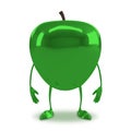 Green glossy apple character