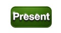 Green glossy button with the word present glowing effect Royalty Free Stock Photo
