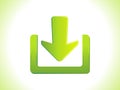 Green glossy download icon