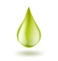 Green glossy drop. petrol, oil, natural juice symbol