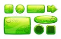 Green glossy game assets set Royalty Free Stock Photo