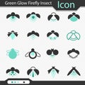 Green Glow Firefly Insect Icon - Vector