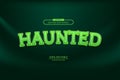 green glow haunted ghost spooky for halloween scary night editable text effect. eps vector file Royalty Free Stock Photo