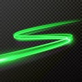 Green light glow comet vector twirl Royalty Free Stock Photo