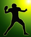 Green Glow SilhouetteFootball Quarterback Royalty Free Stock Photo