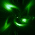 Green, glowing, abstract figure on a black background, abstraction Royalty Free Stock Photo