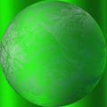 Green glowing ball with hazy objects. Royalty Free Stock Photo