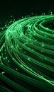 Green glowing data cables transferring information background Royalty Free Stock Photo