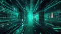 Futuristic digital data tunnel connecting cyberspace network Royalty Free Stock Photo