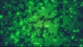 Green glowing digital grid of square pixels resembling a matrix-style data visualization and futuristic coding Royalty Free Stock Photo