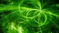 Green glowing electromagnetic plasma fields in space Royalty Free Stock Photo